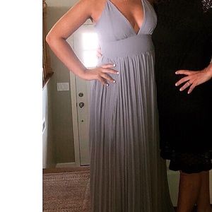 Lilac pleated maxi dress